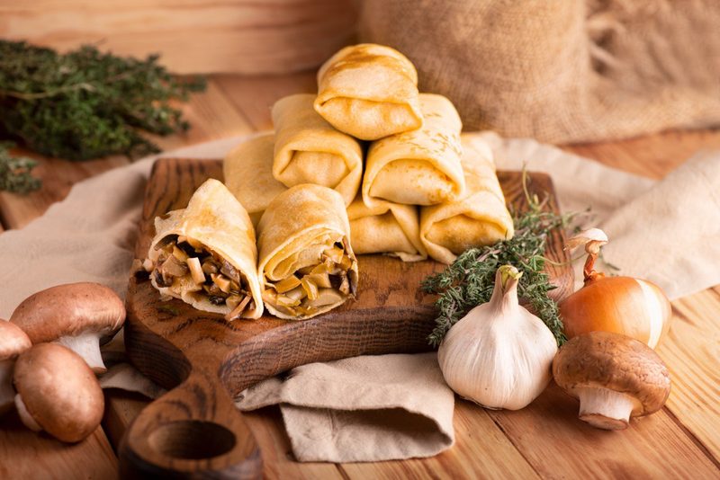 Млиці з сиром та грибами